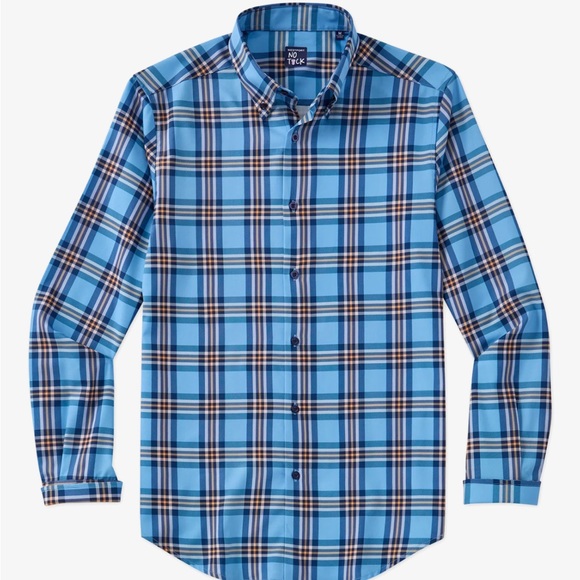 NWT Westport No-Tuck Long-Sleeve Performance Stretch Plaid Sport Shirt - Picture 2 of 3